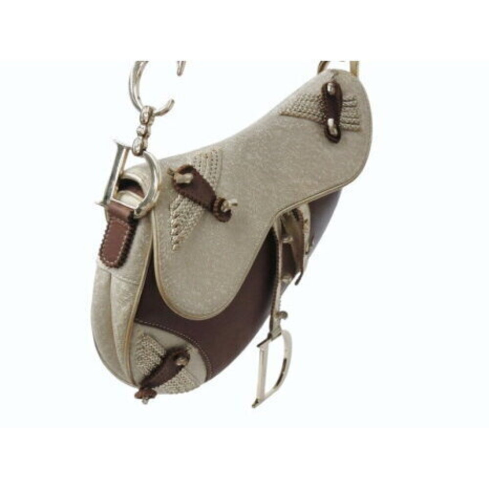 CHRISTIAN DIOR Limited Edition Floral Flower Flower Saddle Bag Shoulder Brown - Picture 4 of 8